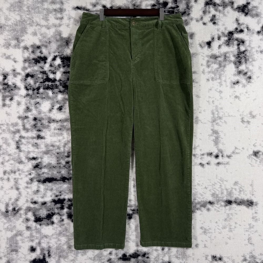 On 34th  Pants Womens Size 12 Green Corduroy Stretch Wide Leg Hippie Boho